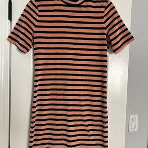 Alexander Wang Striped Black and Tan Dress